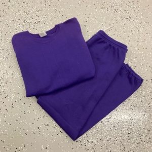 90s Vintage Purple Sweatpants & Crewneck Set